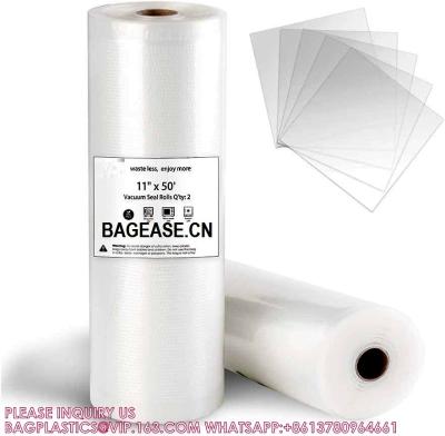 China Commercial Grade Embossed Vacuum Sealer Bag Roll For Food Packaging 28cm X 6m Vacuum Sealer Roll Bag for sale