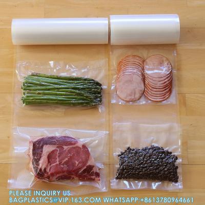 China Transparent PA PE Plastic Storage Bags Vacuum Sealer Food Saver Roll 30m Embossed Vacuum Sealer Bags Packaging for sale