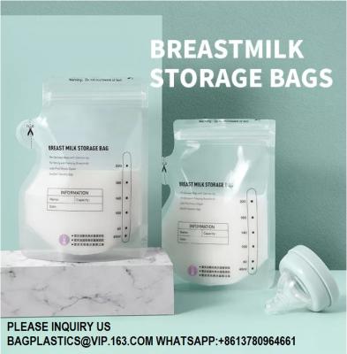 China Reciclar Biomedio Material de una sola capa 150 ml 250 ml Bolsas de almacenamiento de leche materna bolsas de leche materna para bebés en venta