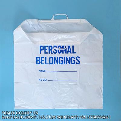 China Hard handle Patient Belonging Bag, 1.4 mil Thick, 20