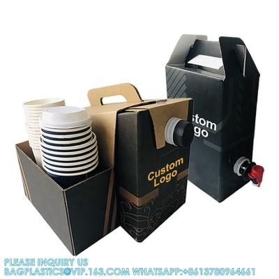 China Envases personalizados con mango y bolsa de agua en caja 1L 2L 3L colorido logotipo goteo Dispensador de café desechable en venta