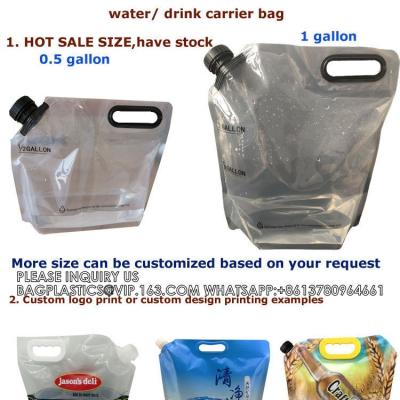 China 1 Gallon 1/2 Gallon 3 Liter 5 Liter Plastic Stand Up Water Beverage Drink Liquid Spout Pouch Packaging Bag for sale