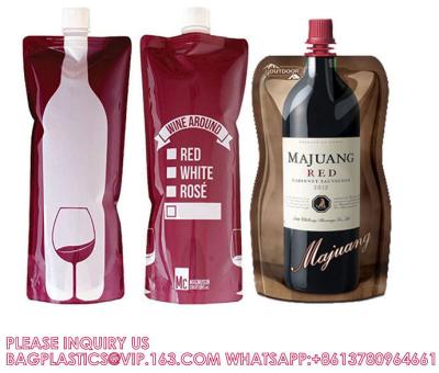 China Foil Bag Red Wine Valve Doypack Spouted Bags Custom Biodegradable Kraft Paper Pouch For Food Spout Bag for sale