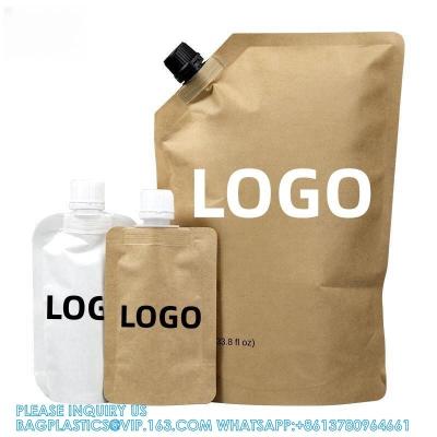 China Custom High Quality Bag Recyclable Kraft Paper Packaging Pouch Custom Printing Liquid Spout Pouch For Personal Care for sale