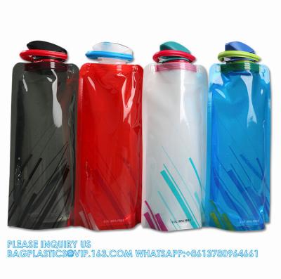 China Botellas de agua plegables de 700 ml botellas de agua reutilizables bolsas plegables de botellas de bebida para senderismo viajes de aventura en venta