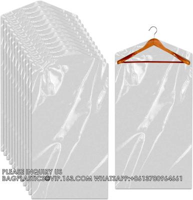 China Plastic Garment Bags Clear Dress Covers For Hanging Transparent Dry Cleaning Bags Dust-Proof Garment Covers for sale