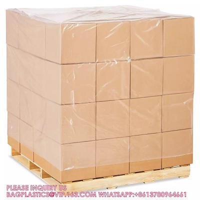 China 2 Meters High Custom Transparent Waterproof Dust Packing Print Plastic PE Pallet Cover Bag for sale