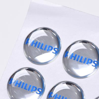 China Epoxy Resin Clear Dome Sticker 3d Printing Epoxy Resin Label Round 3d Clear Badge Reels Fridge Logo Decals Resin en venta