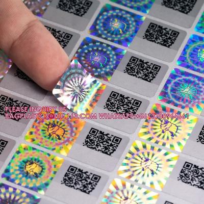 China Security Labels QR Code Anti Counterfeiting Sticker 3D Self-Adhesive VOID Holographic Label for sale