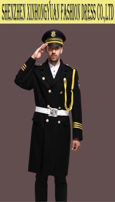 China Professional Wool Felt Cotton Hotel Security Uniforms Man Overcoat , SGS for sale