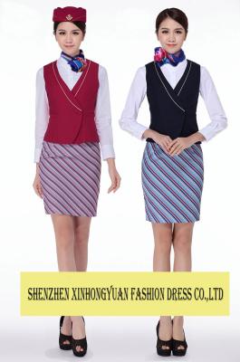 China TR Fabric Airline Stewardess Uniforms Dress / Airline Attendant Costume for sale