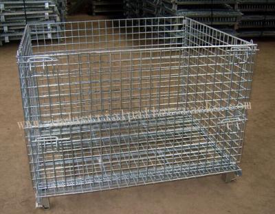 China Wire Mesh Foldable Storage Cage1200 X 800mm Material Handling Equipment for sale