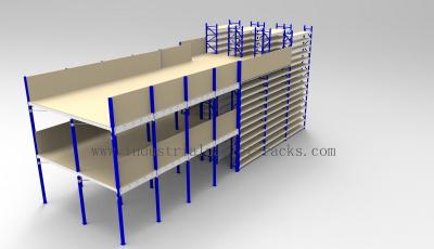 China Ground + Two Flooring 246FT/7.5M Height Shelving With Mezzanine Floors System for sale