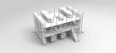 China Shelving Mezzanine Floors Light Duty Capacity 450LBS / 200kg Per Shelf for sale