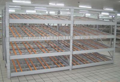 China Rolling Section Carton Flow Rack 4 Beam Level Light Duty Movable Storage Management for sale