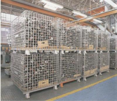China Os recipientes dobráveis dobráveis pesados W47” X D39” X H35” do fio na placa do zinco terminam à venda