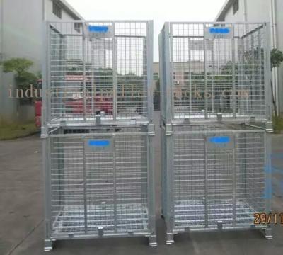 China Large Stackable Steel Wire Mesh Cage W1200 * D1000 * H890mm Galvanized Finishes for sale