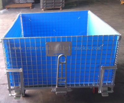 China 4 Side Bottom Plastic Board Steel Containers For Semi - Finished Cargo Protection for sale