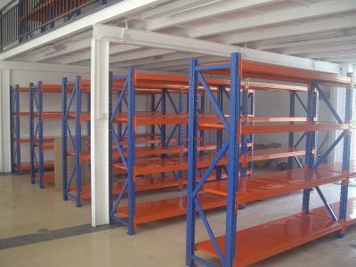 China 500kg cold rolled medium duty shelving , custom Blue / Orange long span shelving for sale