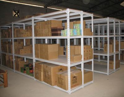 China manual picking angel metal light duty shelving with small carton box stock for sale