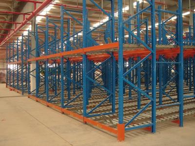 China Industrial steel structure gravity flow racking for warehouse storage , 1500KG for sale