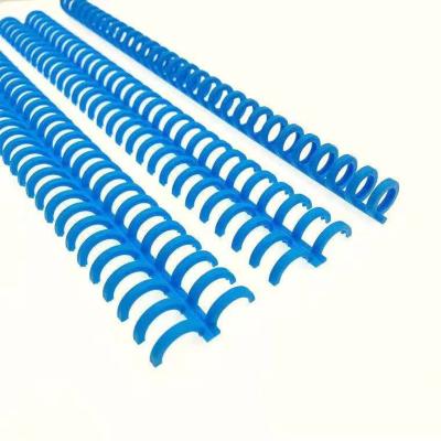 China Blue ABS PP Plastic Ring Spiral Plastic Binding Clip For Folder Notebook for sale