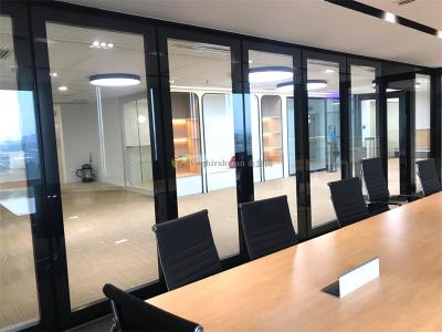 China High Durability Clear Movable Glass Partition Walls Sound Insulation for sale