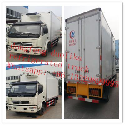 China 7tons 4*2 6wheels Dongfeng 120hp freezer van truck for sale, best price dongfeng LHD 5-7tons cold room truck for sale for sale