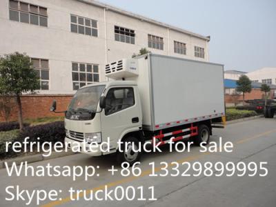 China dongfeng 5 ton van truck with cooling unit for sale, high quality CLW brand 3tons-5tons refrigerator truck for sale for sale
