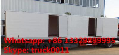 China 3 axles 45ft refrigerated van trailer for sale, factory sale refrigerator van body trailer, 45tons cold room semitrailer for sale