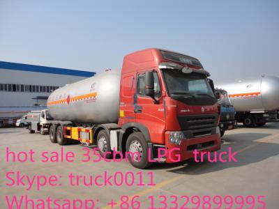China SINO TRUK HOWO brand LPG gas tank truck for sale, factory sale HOWO brand 35.5m3 bulk propane lpg gas tank truck for sale