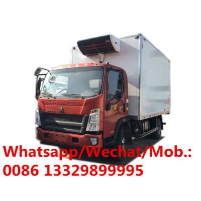 China HOWO 5tons vegetable fruit refrigerated van truck for sale, HOT SALE! cold van vehicle for sale for sale
