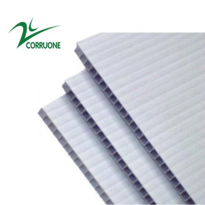 China 10mm 12mm White Corflute Sheets Correx Floor Protection Sheets for sale