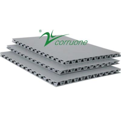 China Grey Corrugated Plastic Panels 4x8 Polypropylene Honeycomb Panels for sale