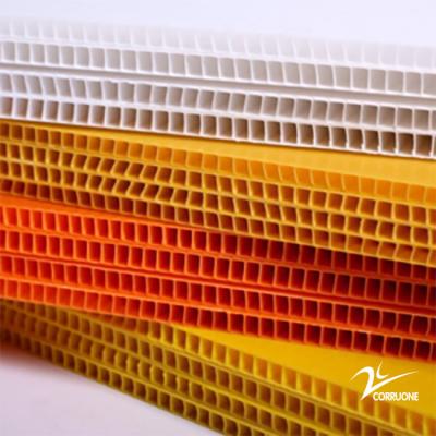China Orange Corrugated Plastic Cover 12mm Bubble Sheet For Floor Protection for sale