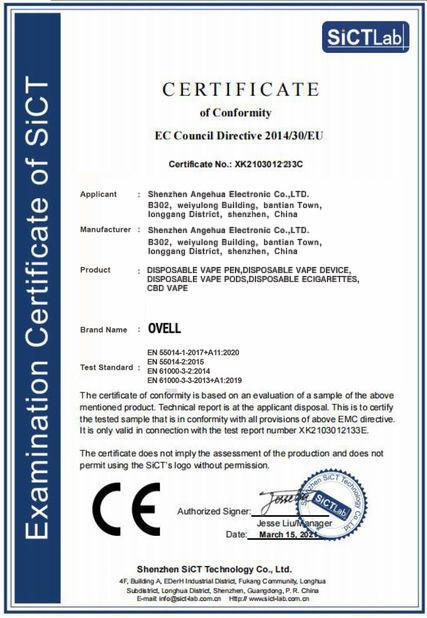 CE - Shenzhen Angehua Electronic Co.,LTD