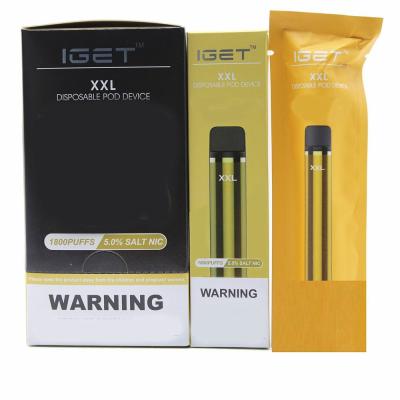 China 950mAh Disposable Vape Pen E Cigarette Starter Kits 1800 Puffs 7ml 5% Level for sale