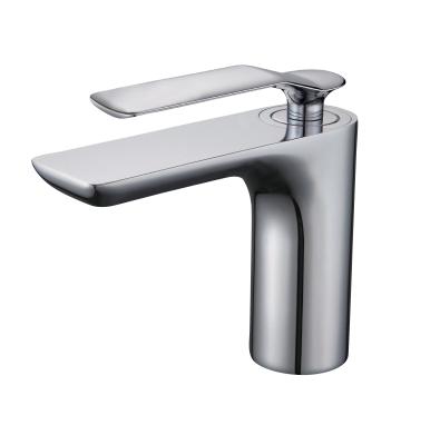 China Basin Faucets Chrome Modern Bathroom Sink Faucet Single Handle Washbasin Hot Cold Mixer Water Tap for sale