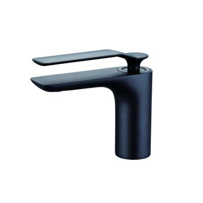 China Cold And Hot Water OEM Basin Mixer Faucet Single Lever Bathroom Matt Black for sale