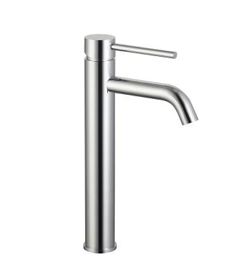 中国 Single Lever Tall Basin Mixer Faucet Bathroom Chrome Brass Long Handle Hot And Cold Water Faucet 販売のため