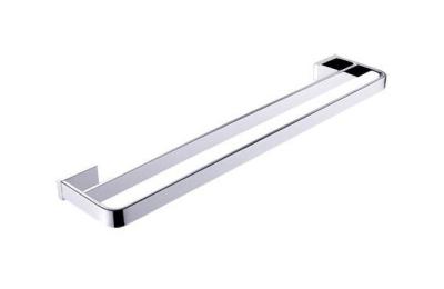 China Brass double rod towel bar bathroom high quality chrome color OEM nobel brass base brass mounting installation piece for sale