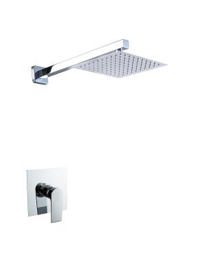 中国 Single lever concealed in-wall bath shower mixer chome bathroom brass tap faucet cold and hot headshower OEM 販売のため