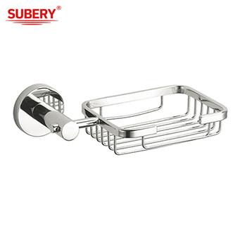 China Sus 304 Bathroom Soap Basket Dish Holder Plated Chrome Oem Odm Rould Classical for sale