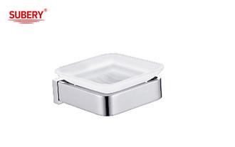 China Brass soap dish holder glass bathroom high quality chrome color OEM nobel brass mounting piece brass base for sale