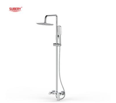 China Brass Bath Shower Faucets Single Lever Exposed Shower Mixer OEM Round Classical à venda
