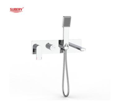 中国 Modern Wall Mounted Bathroom Shower Mixer Taps Chrome Brass Single Lever 販売のため