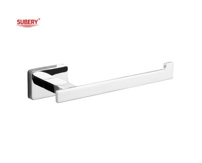 China Zinc Wall Mounted Bathroom Accessories single roll paper holder chrome rectangle design OEM ODM for sale