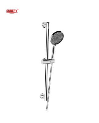 China Chrome Round Classical Shower Holder Bar Bathroom SUS304 3 Function ABS Plastic Handshower Hose for sale