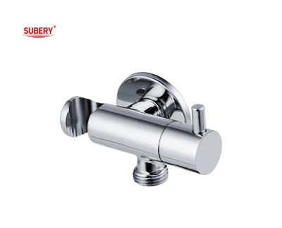 China OEM de latón Shattaf Toilet Conjunto de soporte de válvula de la manija Bidet baño cromo en venta