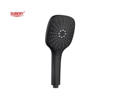 China Black Column Hand Held Showerheads ABS Plastic 3 Function for sale